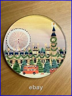 Anthropologie Christmas Time in the City Set of 3 London Paris NY Holiday Plate