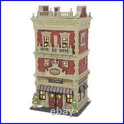 Christmas in The City Village Uptown Chess Club Lit Building, 8.7 Inch, Multi