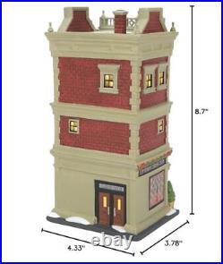 Christmas in The City Village Uptown Chess Club Lit Building, 8.7 Inch, Multi