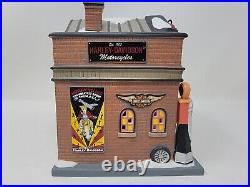 DEPARTMENT 56 CHRISTMAS IN THE CITY HARLEY DAVIDSON GARAGE Works Great