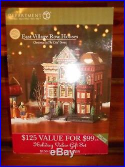 DEPT 56 CHRISTMAS IN THE CITY EAST VILLAGE ROW HOUSES NIB Still Sealed