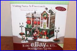 Dept 56 Christmas In The City Visiting Santa At Finestrom's #59243 Brand New