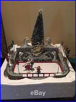 Dept 56 Village Animated Rockefeller Plaza Skating Rink Christmas In The City