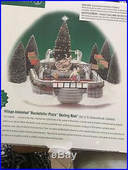 Dept 56 Village Animated Rockefeller Plaza Skating Rink Christmas In The City