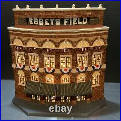 Department 56 CHRISTMAS IN THE CITY EBBETS FIELD Brooklyn Dodgers With Box 2002