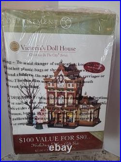 Department 56 Christmas In City Series Victoria's DollHouse With Rotating Doll NEW