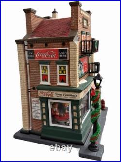 Department 56 Christmas In The City Coca-Cola Soda Fountain Building Rare VTG