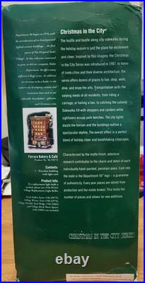 Department 56 Christmas In The City Ferrara Bakery & Cafe Lighted #59272 with box