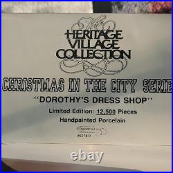 Department 56 Christmas in the City Dorothy's Dress Shop Porcelain House Boxed