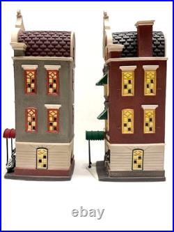Department 56 Christmas in the city Brownstones on the Square 2 pc set NEW Department 56 Christmas in the city Brownstones on the Square 2 pc set NEW