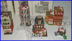 Department 56 Lot Of 8 Christmas in the City Buildings Houses and Figure