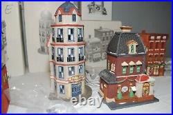 Department 56 Lot Of 8 Christmas in the City Buildings Houses and Figure
