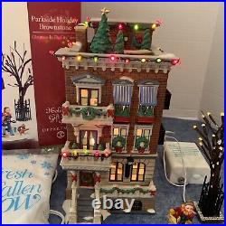 Dept 56 CHRISTMAS IN CITY 2002 HTF Parkside Holiday Brownstone 4pc #58937 READ