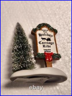 Dept 56 CIC City Park Carriage House P/N 4023614- 3 piece set with sign