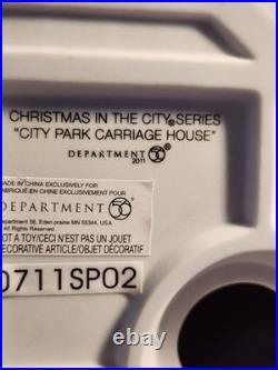 Dept 56 CIC City Park Carriage House P/N 4023614- 3 piece set with sign