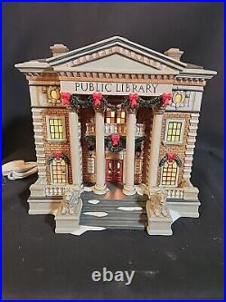 Dept 56 Christmas In The City Hudson Public Library #56.58942 With Box, TESTED