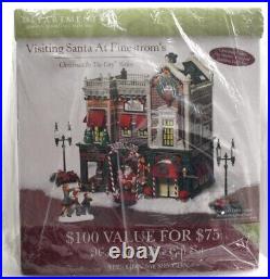Dept 56 Christmas In The City Series Visiting Santa At Finestrom's Brand New