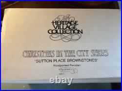 Dept 56 Christmas In The City Sutton Place Brownstones #5961-7 EUC