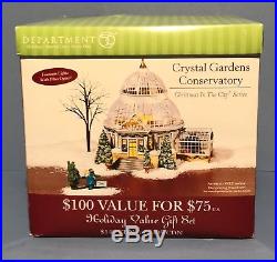 Dept 56 Christmas in The City Crystal Gardens Conservatory Fiber Optics EUC