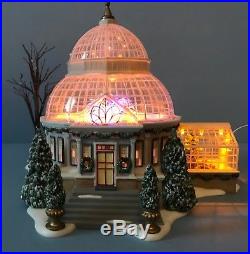 Dept 56 Christmas in The City Crystal Gardens Conservatory Fiber Optics EUC