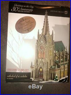 Dept 56 Christmas in the City Cathedral of St. Nicholas NIB SIGNED BY ARTIST