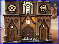Dept 56 Christmas in the City Old Trinity Church Lit Stained Glass MIB 98