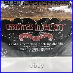 Dept 56 Christmas in the City Santa's Reindeer Petting Stable + Accessories