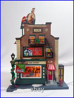 Dept 56 Coca-Cola Soda Fountain Christmas in the City Series Village With Box