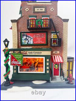 Dept 56 Coca-Cola Soda Fountain Christmas in the City Series Village With Box