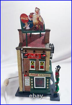 Dept 56 Coca-Cola Soda Fountain Christmas in the City Series Village With Box