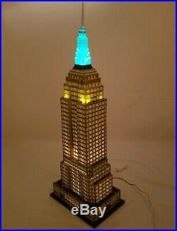Dept 56 Empire State Building Christmas In The City 3 Color Light Original Box