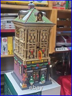 Dept 56 Havana's Cigar Shop Christmas In The City Series Village Withbox & Light