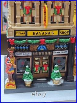 Dept 56 Havana's Cigar Shop Christmas In The City Series Village Withbox & Light