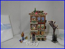 Dept 56 Parkside Holiday Brownstone #58937 Complete and Works Dept 56 Parkside Holiday Brownstone #58937 Complete and Works