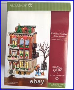 Dept 56 Parkside Holiday Brownstone Christmas in the City Gift Set