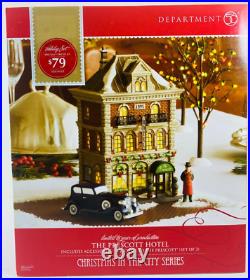 Dept 56 THE PRESCOTT HOTEL Holiday Set of 3 CIC Christmas in the City NIB RARE