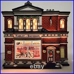 HARLEY-DAVIDSON Dept 56 Lighted CITY DEALERSHIP #59202 Christmas In The City