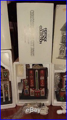 Lot Of 6 Dept 56 Christmas In The City Series Buildings With Boxes Ex. Condition