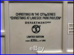 NIB! 2007 Ltd Ed LOW # Dept 56 Christmas in the City LAKESIDE PARK PAVILION