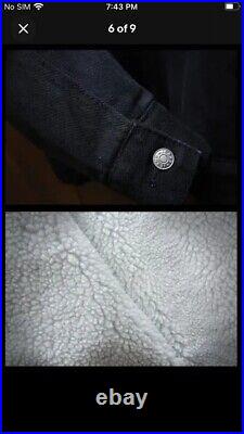 New Jean Jacket Black/white Fur With Button