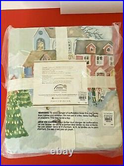Pottery Barn Snow Village Organic Cotton Queen Sheet Set Bedding Sold Out Sealed