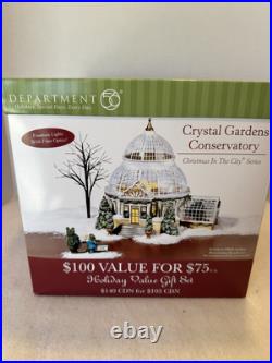SIGNED Dept 56 Christmas in the City Crystal Gardens Conservatory #59219 MIB
