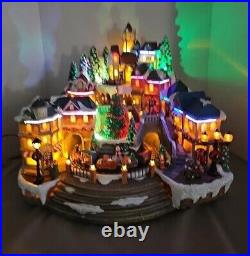Village de Noel Animated Christmas Village with Music 8 Songs LED Lights withBox